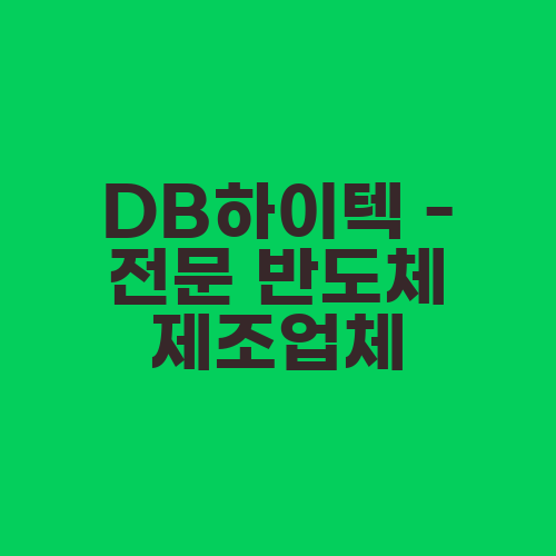 DB하이텍 - 전문 반도체 제조업체